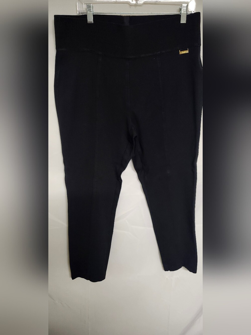 Calvin Klein Black Leggings with Gold Logo Accent